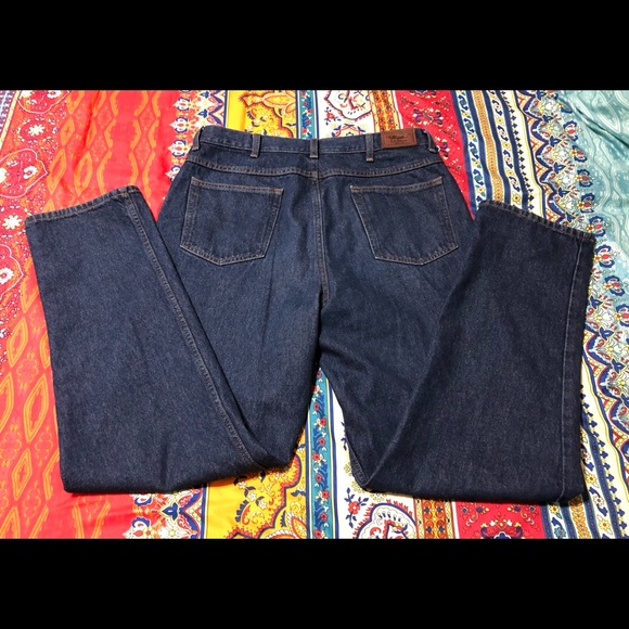 L.L. BEAN MEN’s DARK JEANS 36X34 CLASSY&STYLISH!@LIKE NEW! - Picture 3 of 6